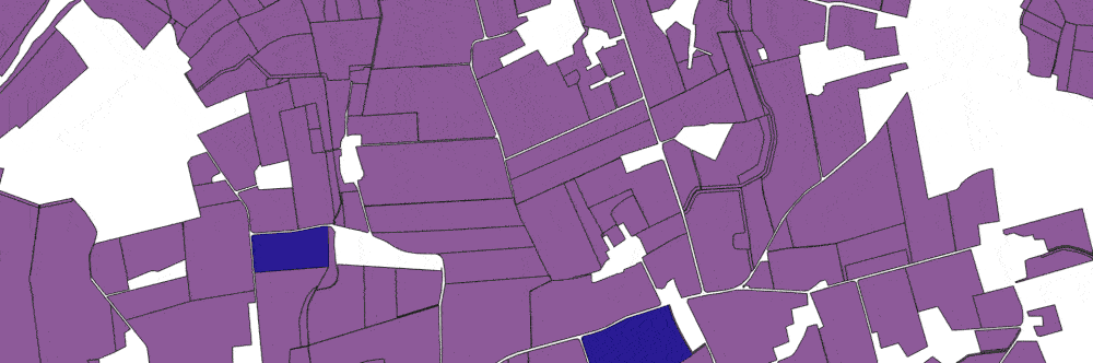 Simulation de prospection géoradar d’une commune entière, parcelle après parcelle, dans la Grande Région SaarLorLux.